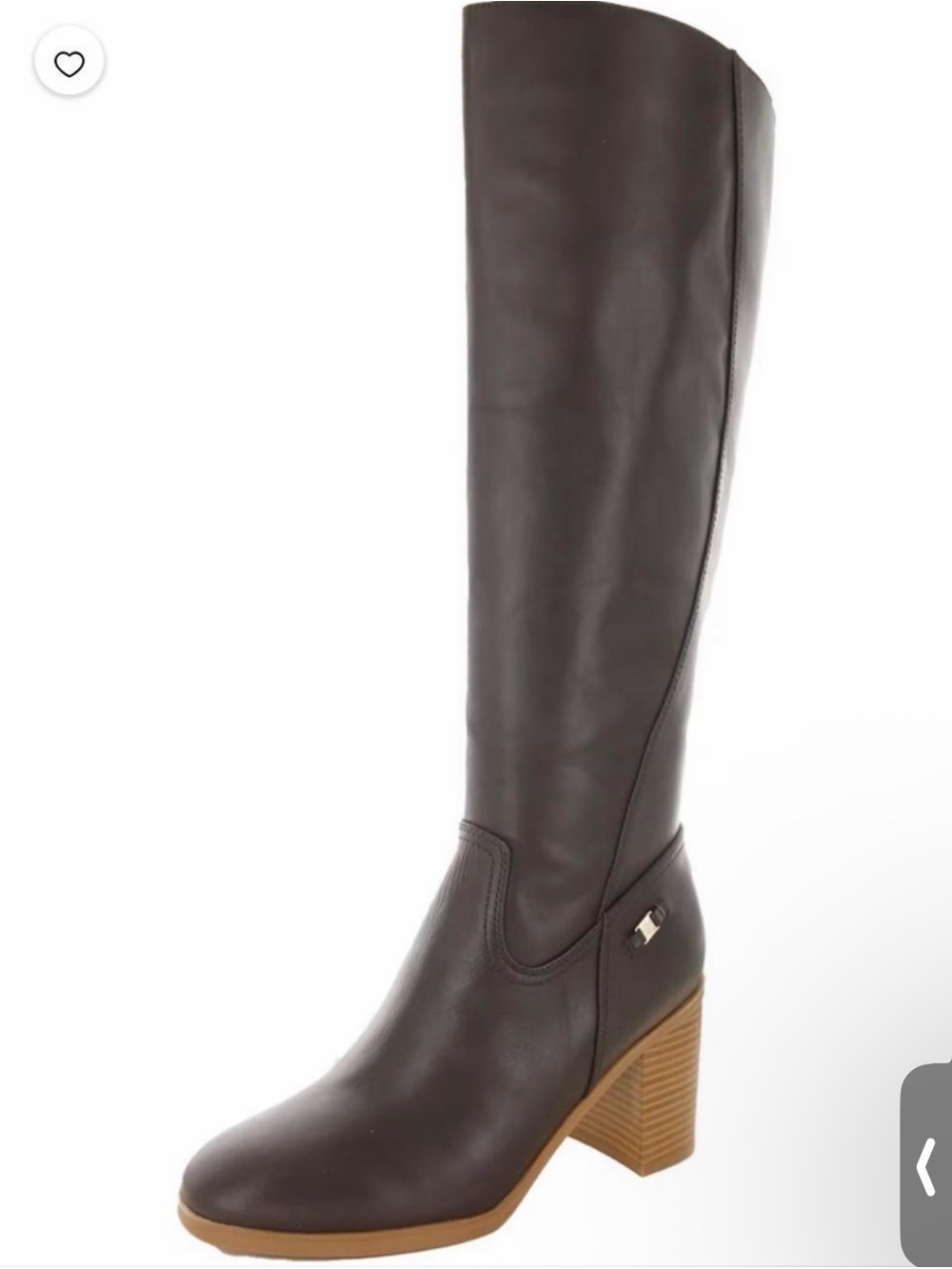 NWT Gianni Bernini Odette Brown leather Knee-High Block Heel Boots
